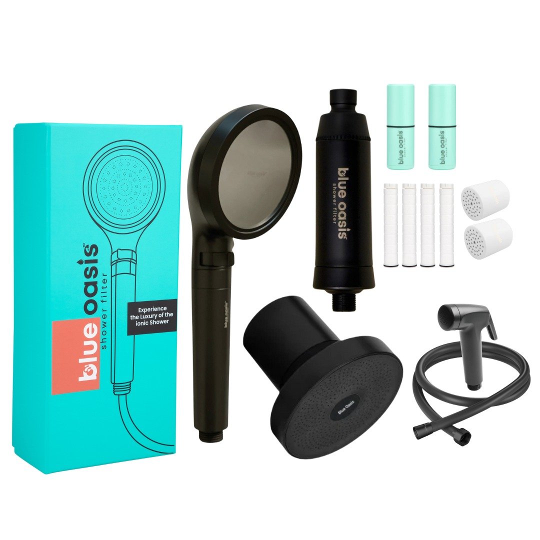 Luxury Matte Black Shower Filter Set